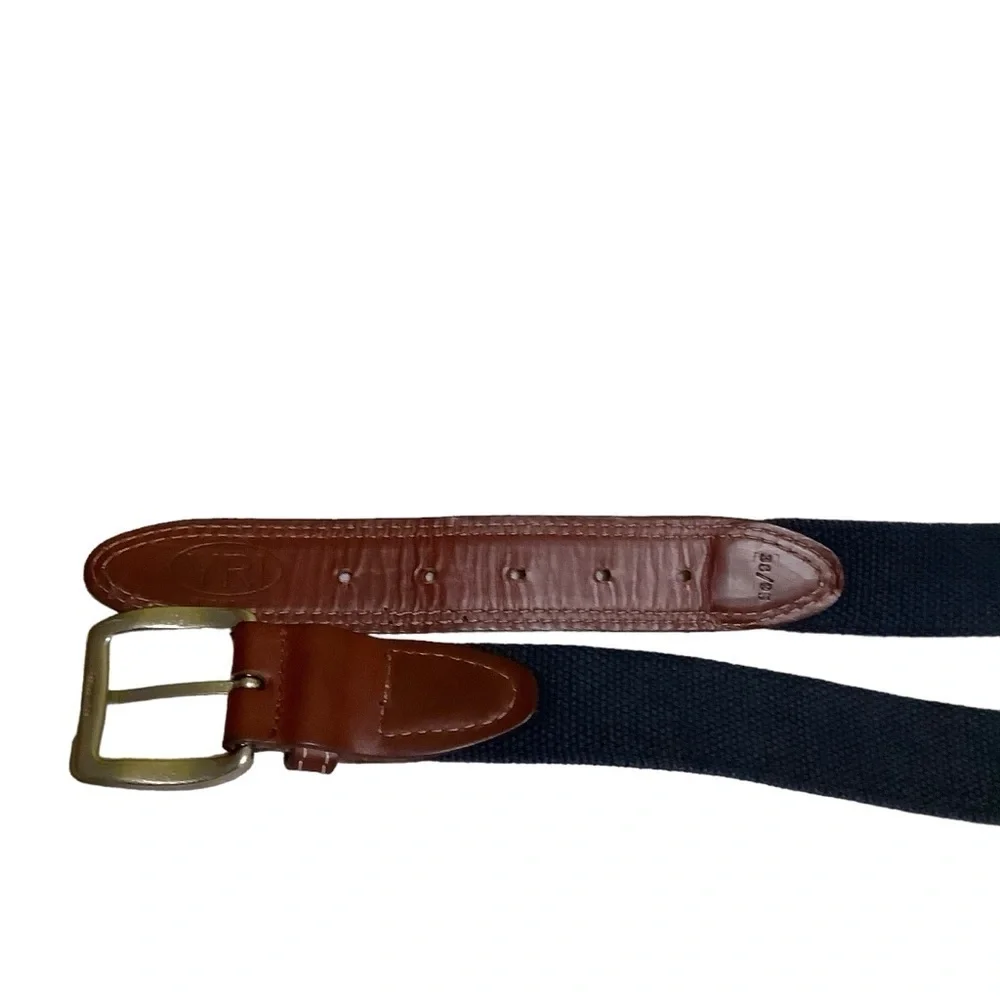 Weston Golf Club Belt Sz 38 Brass Nylon Tab Ribbon Pine Blue 1894